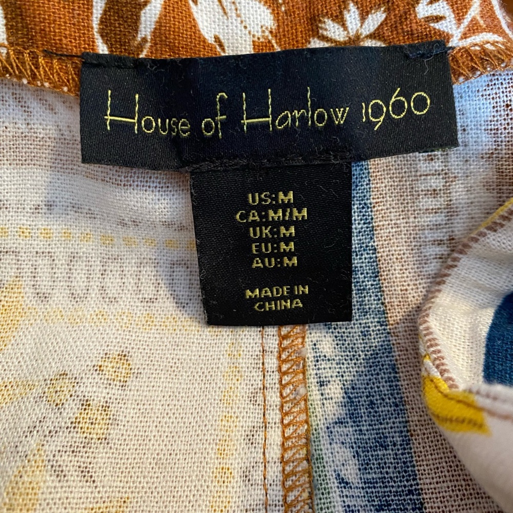 House of Harlow 1960 Patchwork Maxi Skirt in Navy, Brown, Yellow - Picture 2 of 9